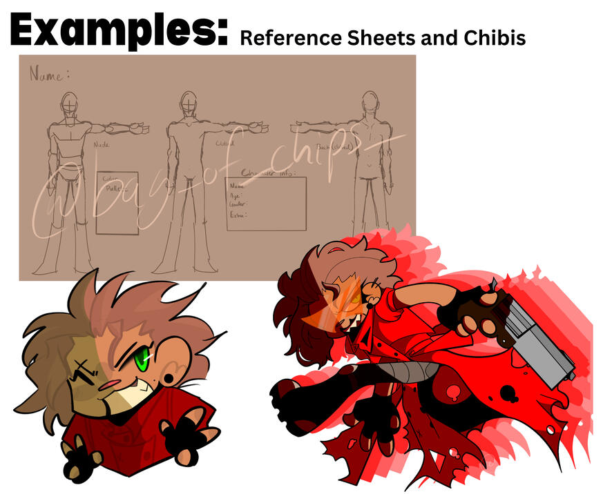 ref sheet & chibi examples