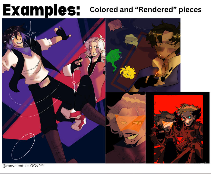 colored/rendered examples